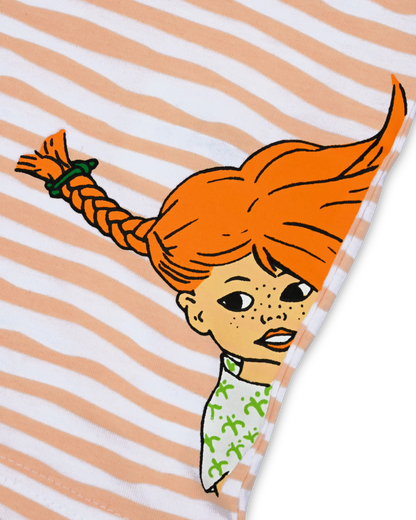 koaa – Pippi Langstrumpf „Stripes“ – T-Shirt white/orange