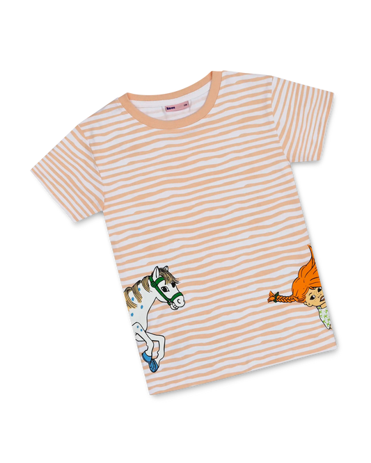 koaa – Pippi Langstrumpf „Stripes“ – T-Shirt white/orange