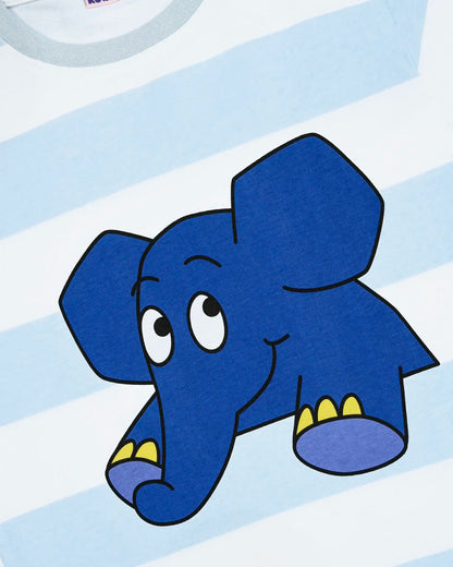 koaa – Der Elefant "Guck Guck" Stripes – T-Shirt white/blue