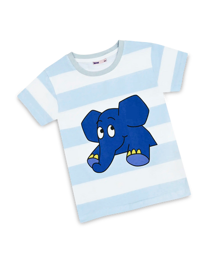 koaa – Der Elefant "Guck Guck" Stripes – T-Shirt white/blue
