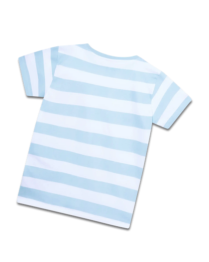 koaa – Der Elefant "Guck Guck" Stripes – T-Shirt white/blue Adults