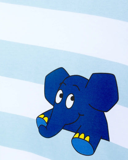 koaa – Der Elefant "Guck Guck" Stripes – T-Shirt white/blue Adults