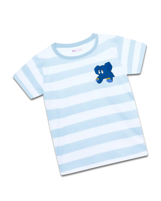 koaa – Der Elefant "Guck Guck" Stripes – T-Shirt white/blue Adults