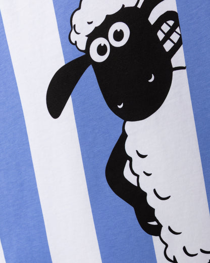 koaa – Shaun das Schaf “Smile” Stripes – T-Shirt blue