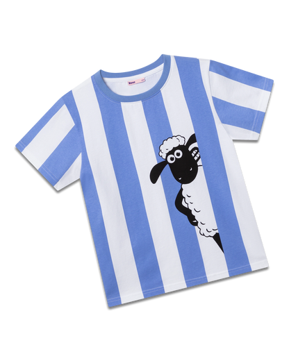 koaa – Shaun das Schaf “Smile” Stripes – T-Shirt blue