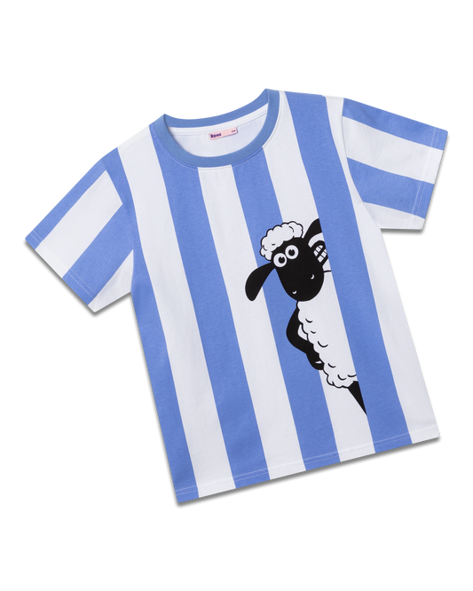 koaa – Shaun das Schaf “Smile” Stripes – T-Shirt blue