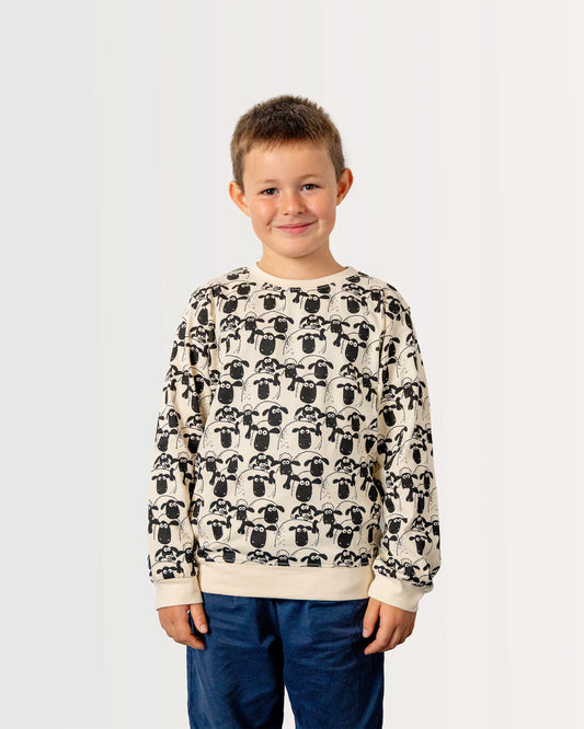 Detailansicht von koaa – Shaun das Schaf “Schafherde” – Longsleeve beige