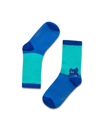 koaa – L'Éléphant « Guck-Guck » – Chaussettes vert/violet/marine