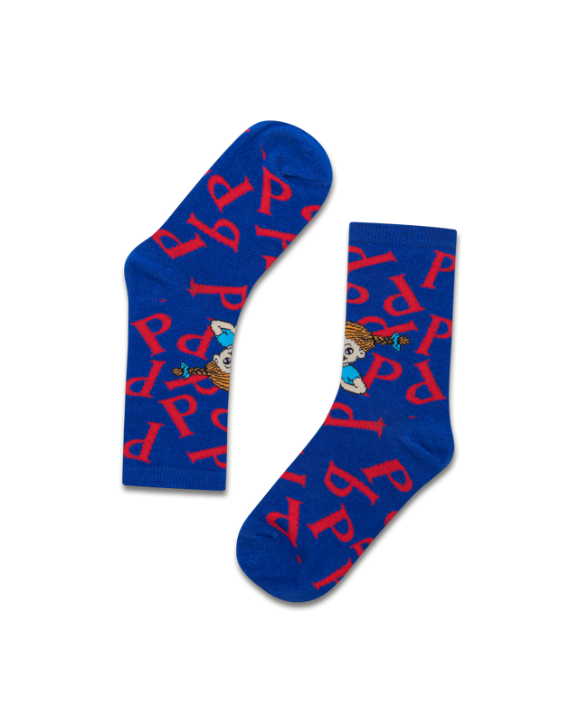 koaa – Pippi Langstrumpf "P" – Easy Socks blue/red